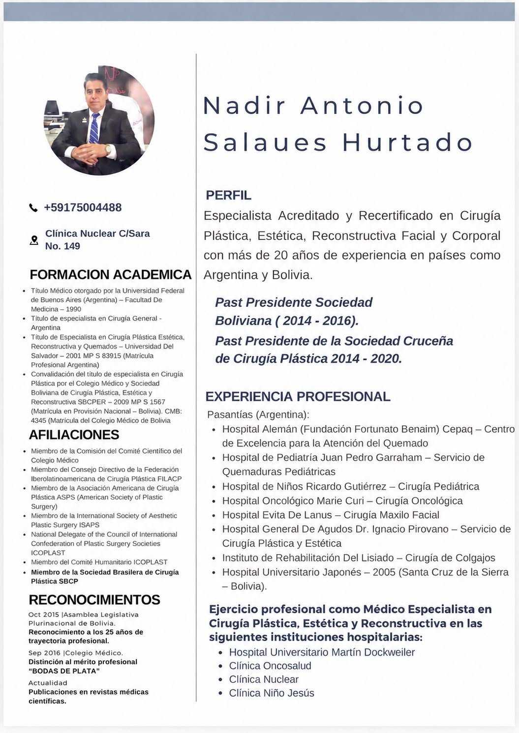 Certificado y Título Oficial Dr. Nadir Salaues